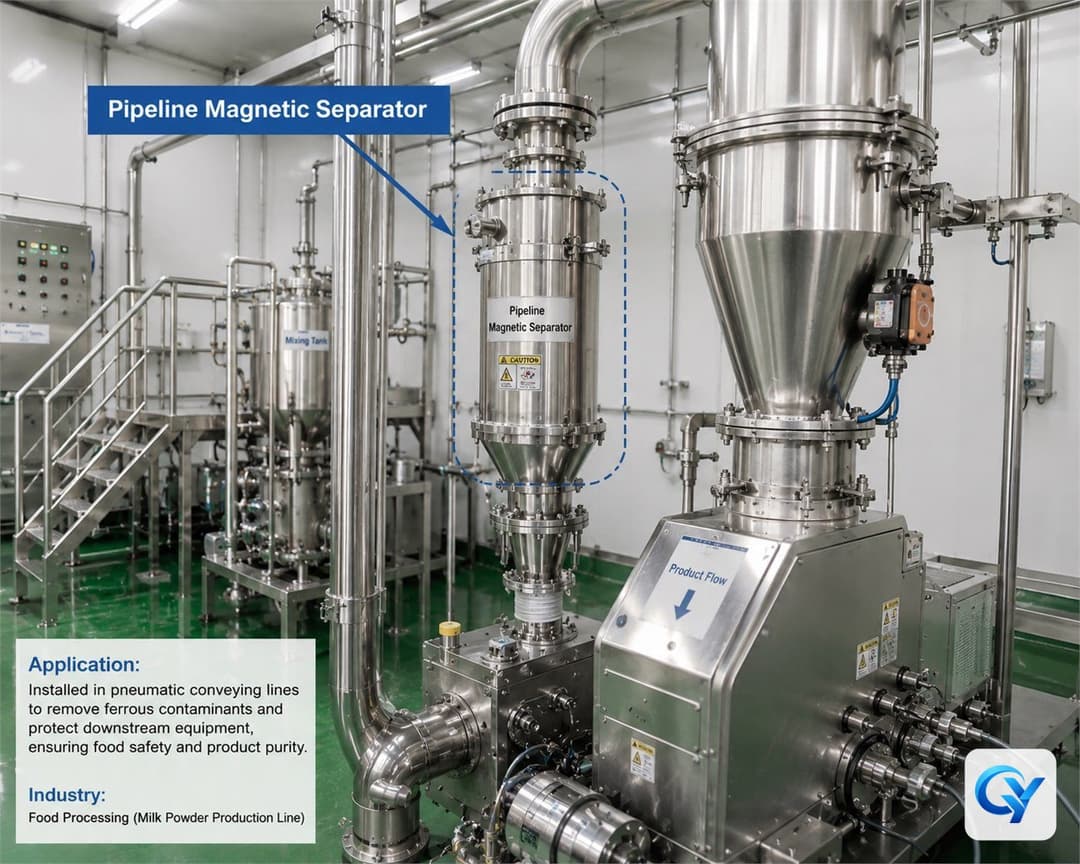 Sugar, Flour and Milk Powder magnetic separation application