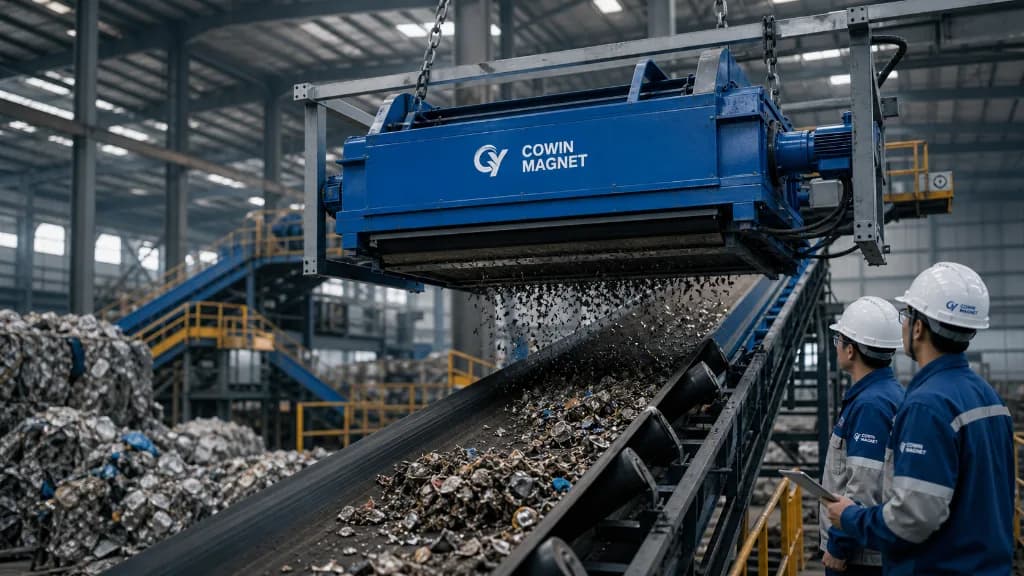 AI metal recovery and magnetic separation in a recycling plant